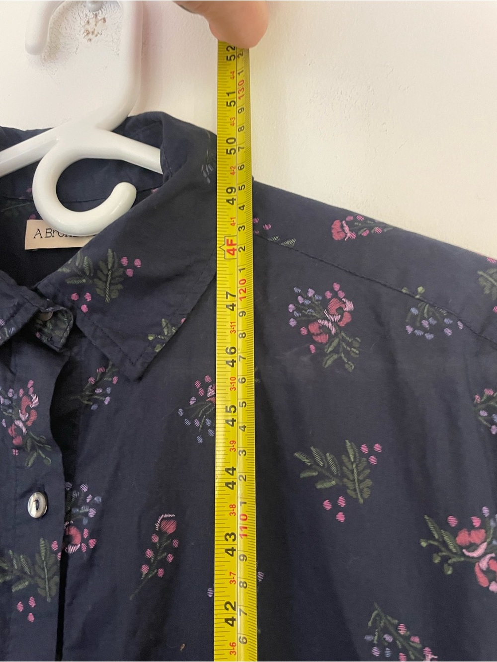 A Bronze Age Floral Shirt Dress XS bruno 
Navy Floral Button-Front - Picture 6 of 11